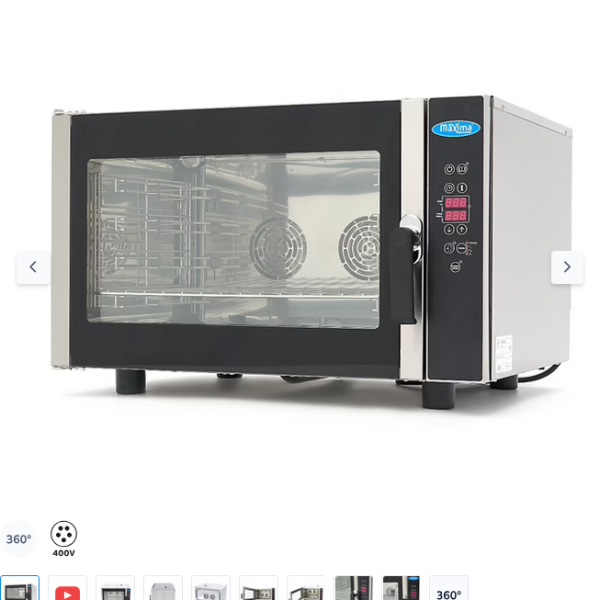  Φούρνος συνδυασμένου ατμού - Χωράει 4 δίσκους (1/1 GN / 60 x 40 cm) - Ψηφιακή οθόνη - 400V